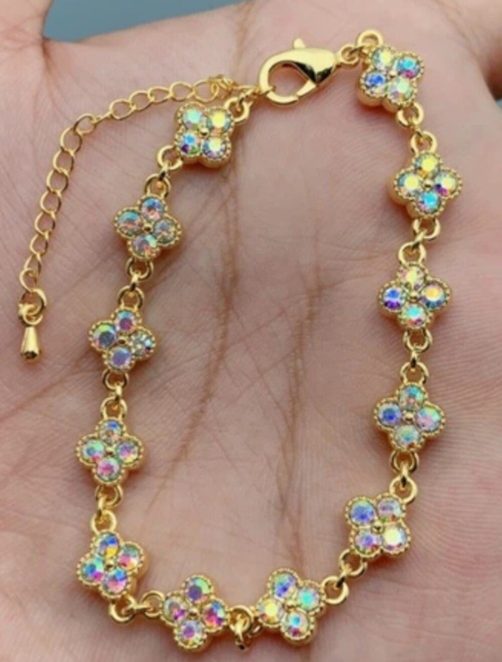 White And Gold Bracelet Flower Clove Style New